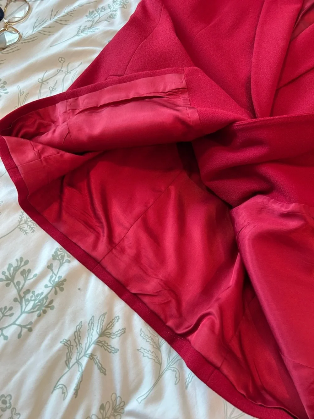 Vintage Jones New York Red  100% Wool  Shawl Collar Blazer - Picture 7 of 8
